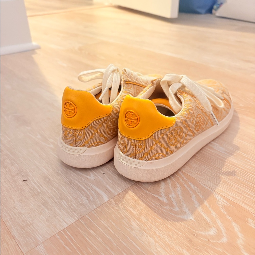 Monogram Tory Burch Yellow and Cream Sneakers